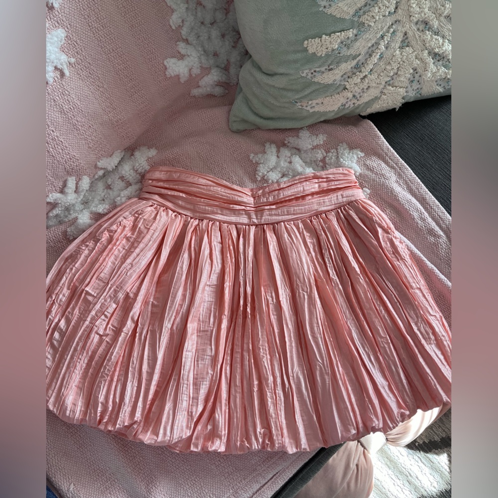 LoveShackFancy pink bubble skirt